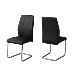 Chairs with Chrome Base (Set of 2) - Black - Monarch