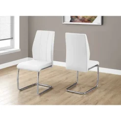 Chairs with Chrome Base (Set of 2) - White - Monarch
