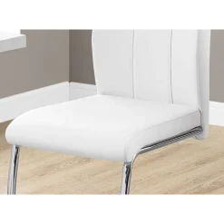 Chairs with Chrome Base (Set of 2) - White - Monarch