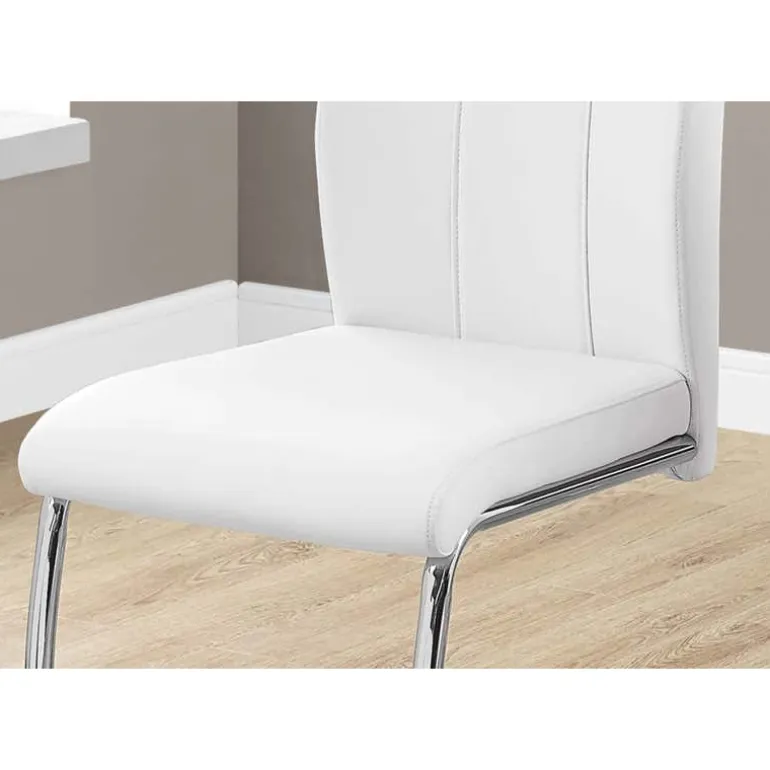 Chairs with Chrome Base (Set of 2) - White - Monarch