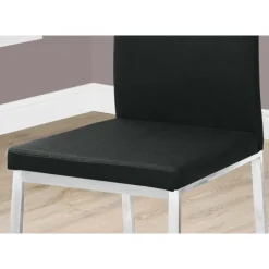 Chairs with Chrome Base (Set of 2) - Black - Monarch