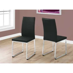 Chairs with Chrome Base (Set of 2) - Black - Monarch
