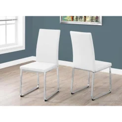 Chairs with Chrome Base (Set of 2) - White - Monarch