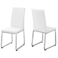 Chairs with Chrome Base (Set of 2) - White - Monarch