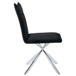 Chairs with Chrome Spider Legs (Set of 2) - Black - Monarch