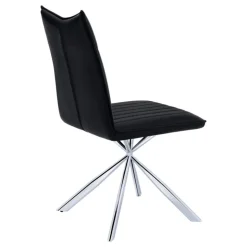 Chairs with Chrome Spider Legs (Set of 2) - Black - Monarch