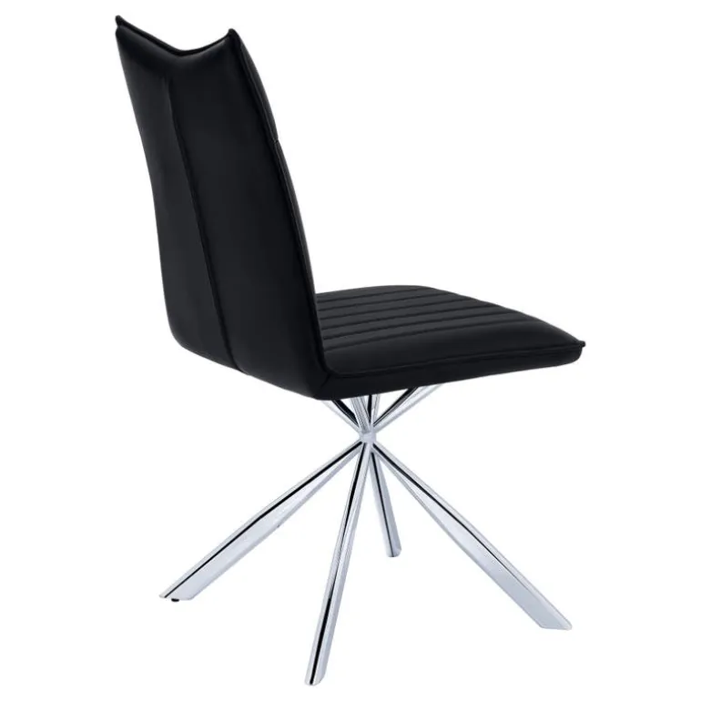 Chairs with Chrome Spider Legs (Set of 2) - Black - Monarch