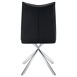 Chairs with Chrome Spider Legs (Set of 2) - Black - Monarch