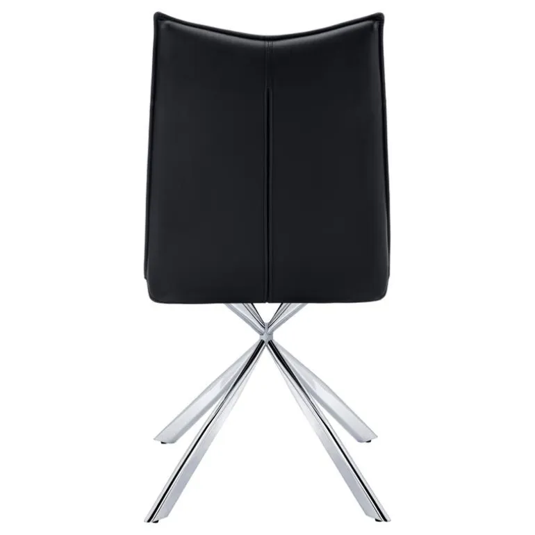 Chairs with Chrome Spider Legs (Set of 2) - Black - Monarch