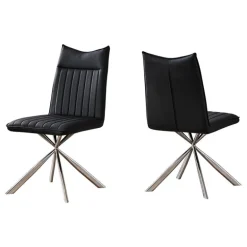 Chairs with Chrome Spider Legs (Set of 2) - Black - Monarch