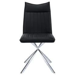 Chairs with Chrome Spider Legs (Set of 2) - Black - Monarch