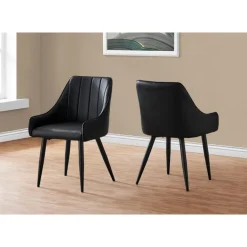 Chairs with Low Arms (Set of 2) - Black - Monarch