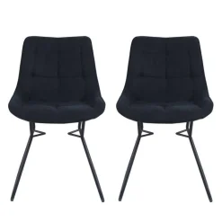 Chairs with Sleigh Legs (Set of 2) - Black