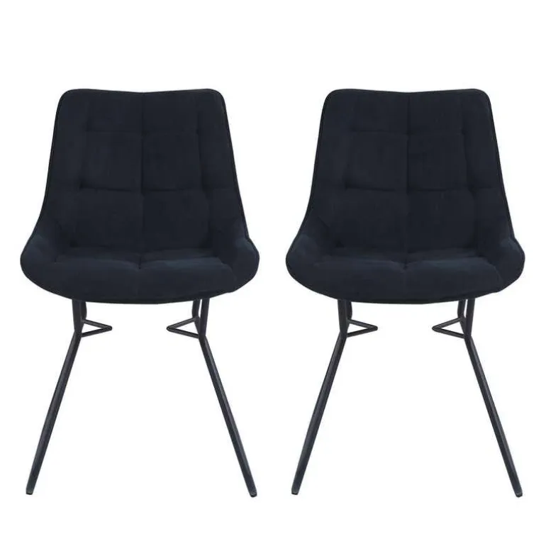 Chairs with Sleigh Legs (Set of 2) - Black