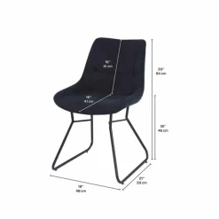 Chairs with Sleigh Legs (Set of 2) - Black