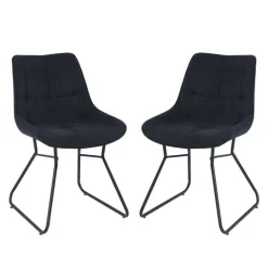 Chairs with Sleigh Legs (Set of 2) - Black