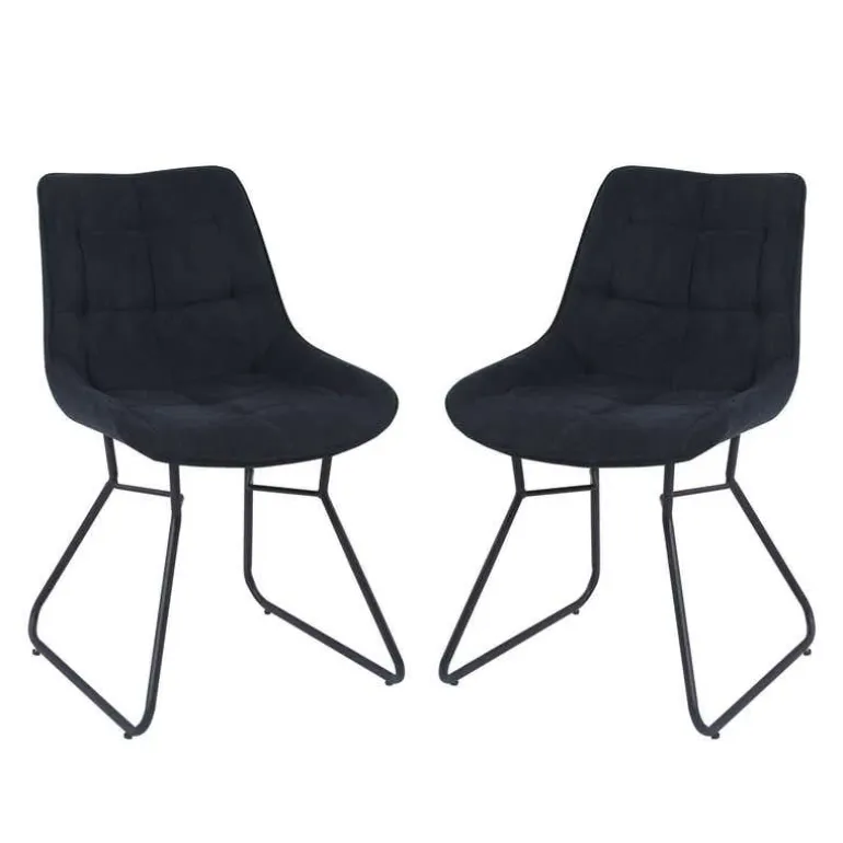 Chairs with Sleigh Legs (Set of 2) - Black