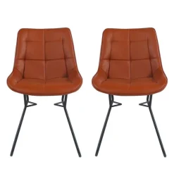 Chairs with Sleigh Legs (Set of 2) - Brown