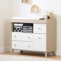 Changing Table with Drawers and Open Storage - South Shore