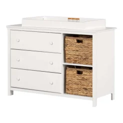 Changing Table with Removable Rim, Drawers and Open Storage - South Shore