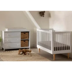 Changing Table with Removable Rim, Drawers and Open Storage - South Shore