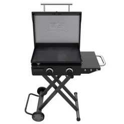 Charbroil 22 in Portable Propane Gas Griddle with Folding Cart and 2 Burners - 24 000 BTU