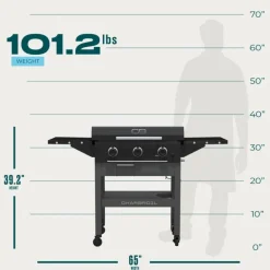 Charbroil Propane Gas Griddle with 3 Burners - 36 000 BTU