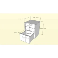 Chrono Filing Cabinet, 3-Drawer, White - Nexera
