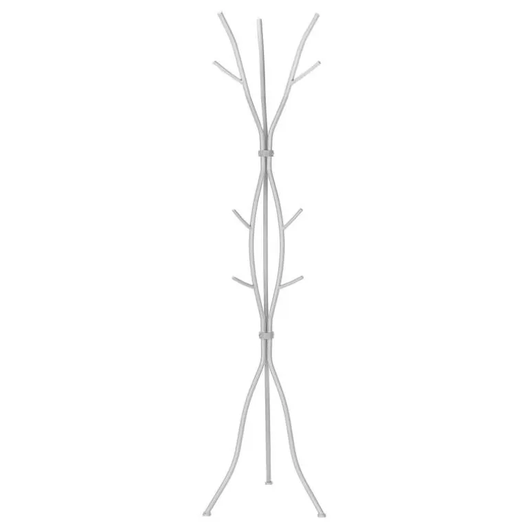 Coat rack - 8 hooks / branch shaped / contemporary hammered metal - 74"h - si