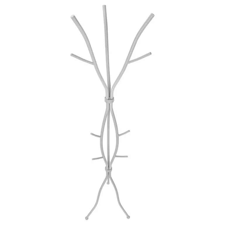 Coat rack - 8 hooks / branch shaped / contemporary hammered metal - 74"h - si