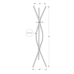 Coat rack - 72"h / black metal contemporary style