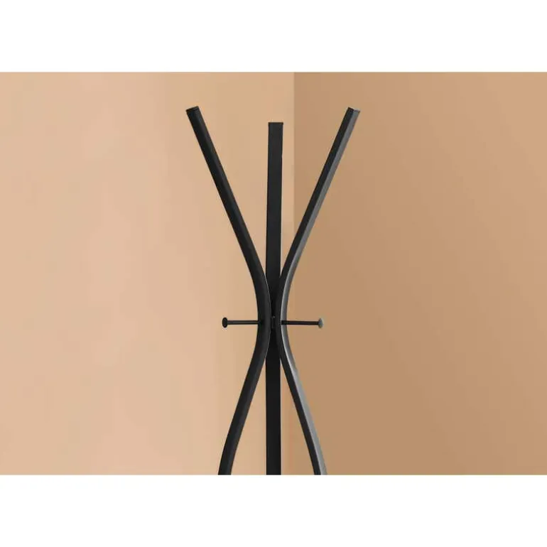Coat rack - 72"h / black metal contemporary style