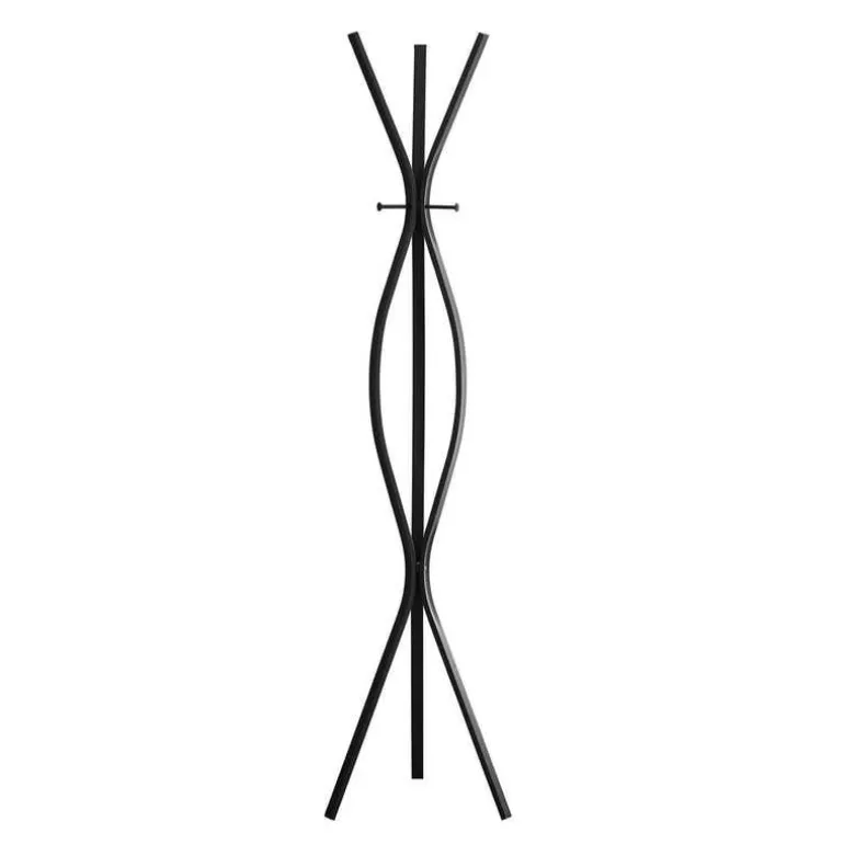 Coat rack - 72"h / black metal contemporary style