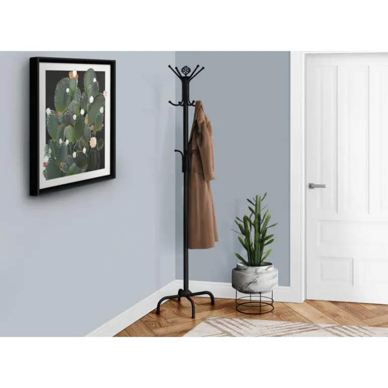 Coat rack - 70"h / black metal
