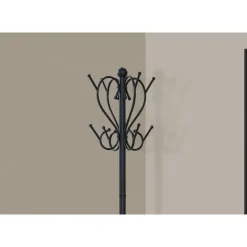 Coat rack - 71"h / black metal with an umbrella holder