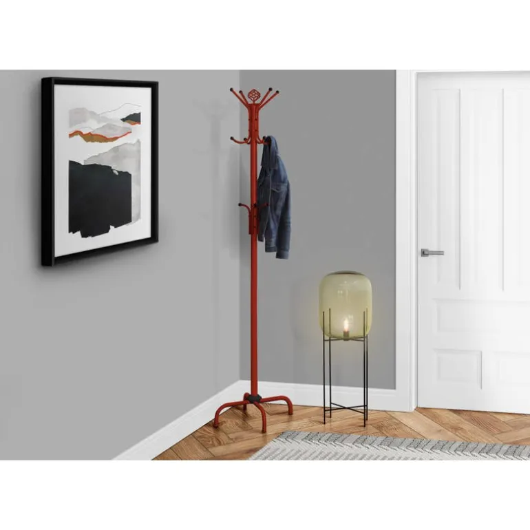 Coat rack - 70"h / red metal