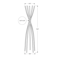 Coat rack - 72"h / satin black metal contemporary style