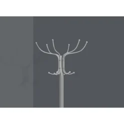 Coat rack - 70"h / silver metal with an umbrella holder