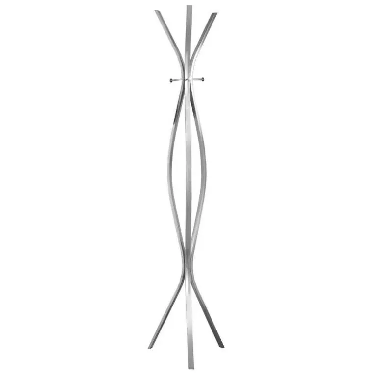 Coat rack - 72"h / silver metal contemporary style