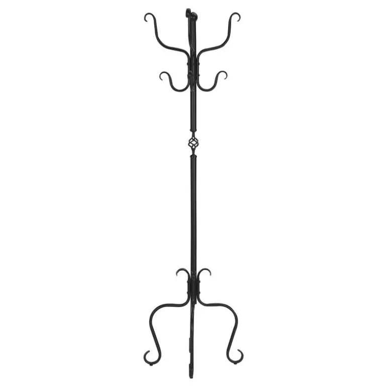 Coat rack - 74"h / traditional hammered black metal