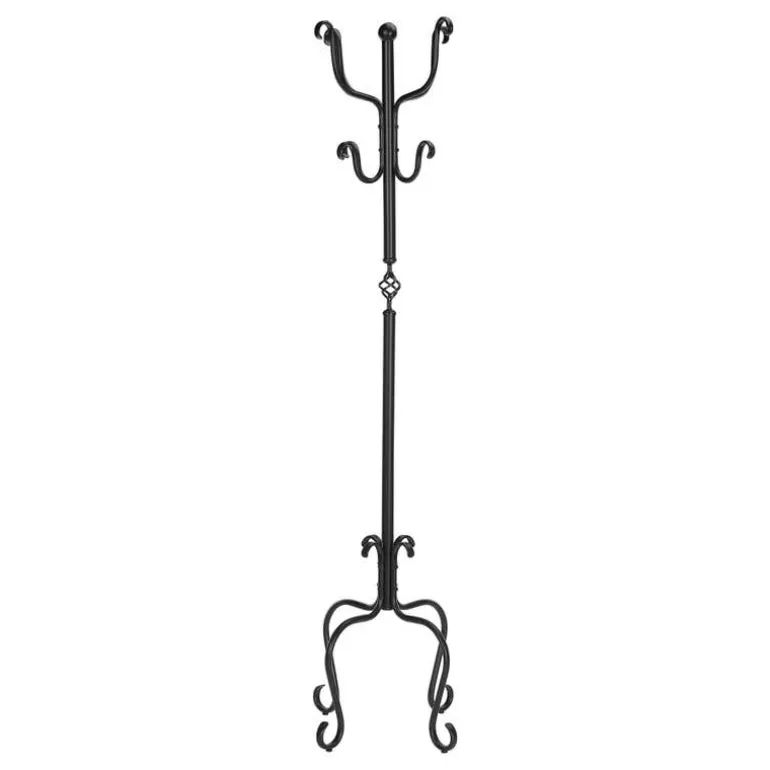 Coat rack - 74"h / traditional hammered black metal