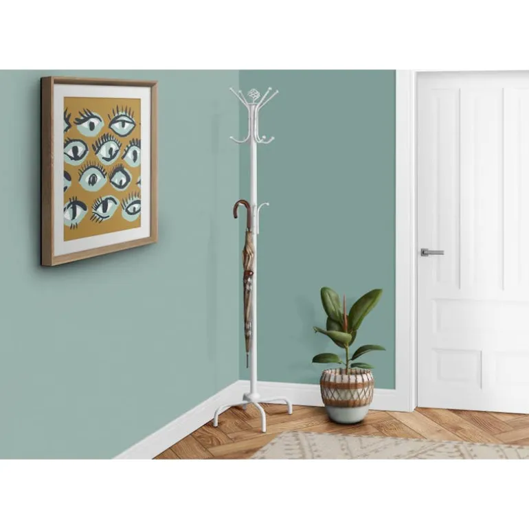Coat rack - 70"h / white metal