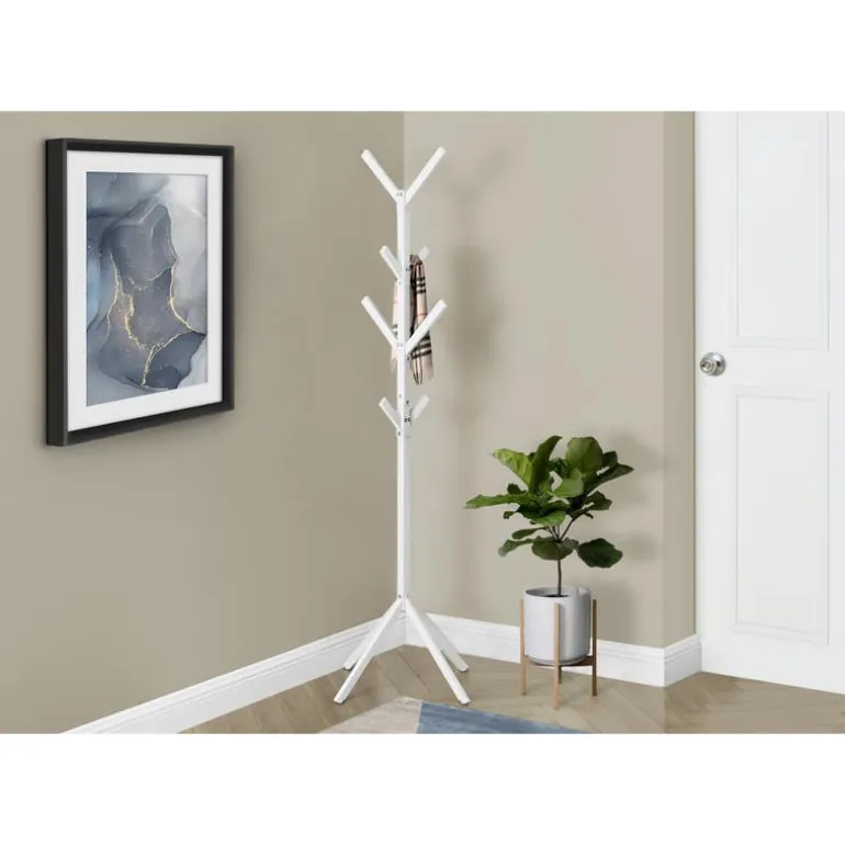 Coat rack - 70"h / white metal