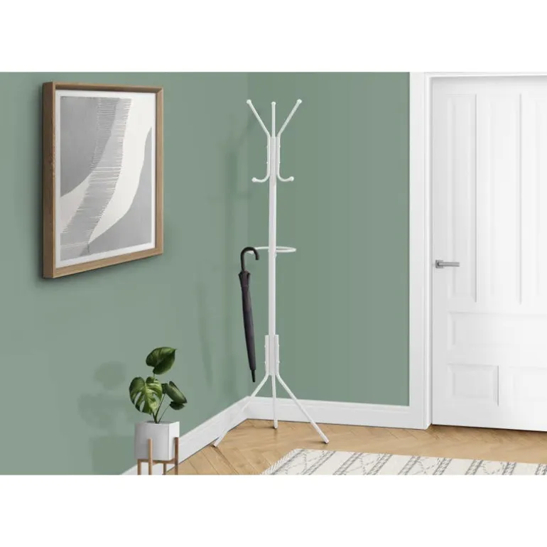 Coat rack - 68"h / white metal
