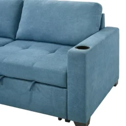 Compact Reversible Loveseat Bed with Storage - Blue