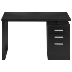 Computer desk - 3 drawers / wooden leg rectangular / left or right setup / fl - Monarch