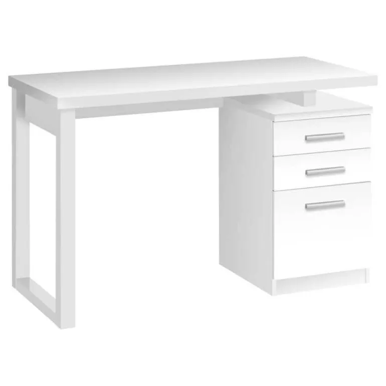 Computer desk - 3 drawers / wooden leg rectangular / left or right setup / fl - Monarch
