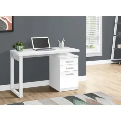 Computer desk - 3 drawers / wooden leg rectangular / left or right setup / fl - Monarch