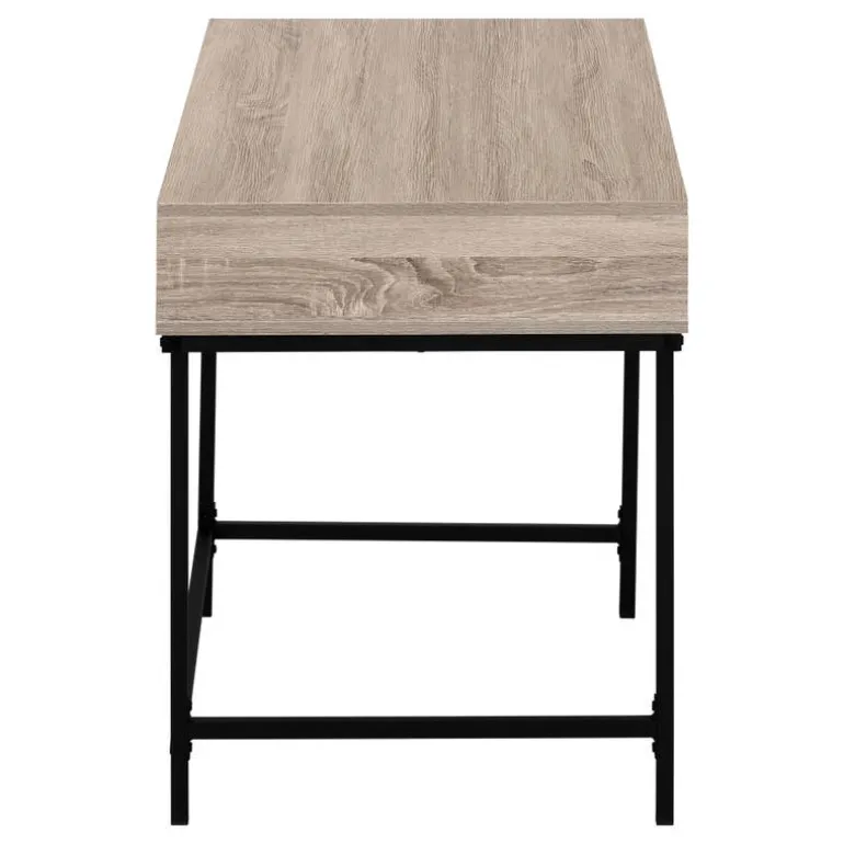 Computer desk - 2 storage drawers / recessed metal legs - 48"l - dark taupe w - Monarch