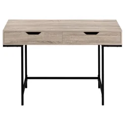 Computer desk - 2 storage drawers / recessed metal legs - 48